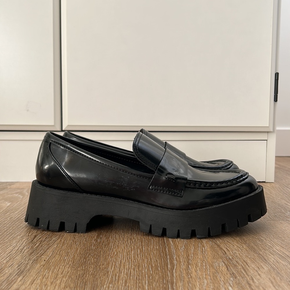 Guess Black Platform Loafers Chunky